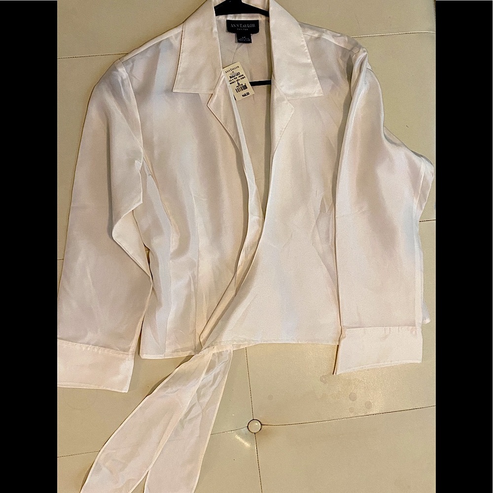 NWT Ann Taylor Petite 100% silk cocktail blouse